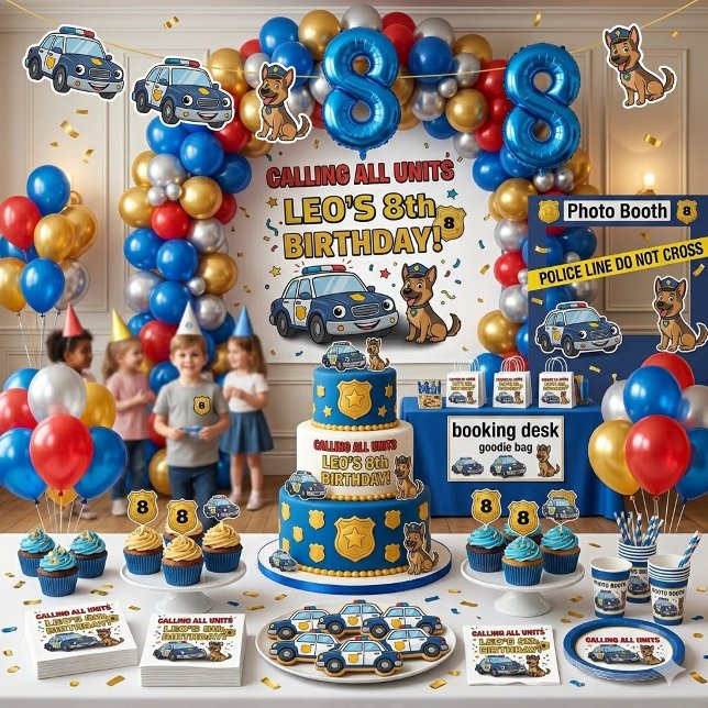 Servilleta De Papel Police Dog Calling All Units Boy Birthday (Subido por el creador)
