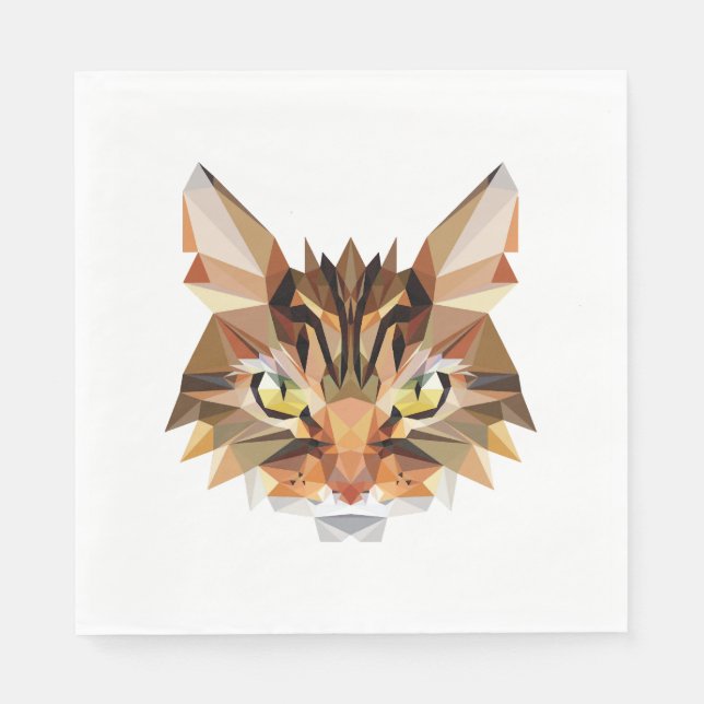 Servilleta De Papel Polígono de gato (Anverso)
