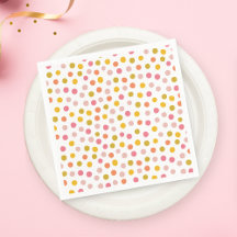 Polka amarillo rosado chica puntos Papel servillet