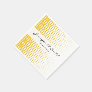 Servilleta De Papel Polka de limón profundo con puntos blancos moderno