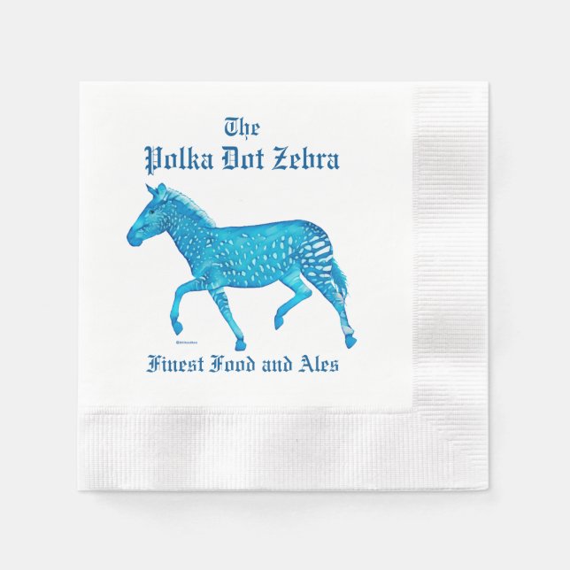 Servilleta De Papel Polka Dot Zebra English Pub - Azul (Anverso)