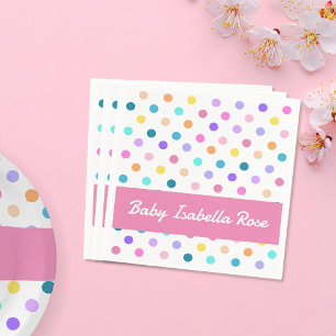 Servilleta De Papel Polka Dots color de banda rosa