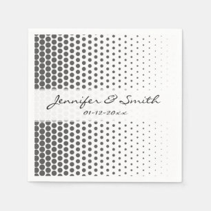 Servilleta De Papel Polka gris con puntos blancos modernos