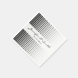 Servilleta De Papel Polka negro con puntos blancos modernos