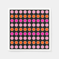 Polka Retro Colorido Pega Negro Y Naranja
