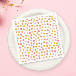 Servilleta De Papel Polka rosa Pastel puntos de polka amarillo Fiesta 