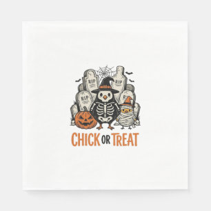 Servilleta De Papel Pollito Divertido O Truco Halloween Gallina Gráfic