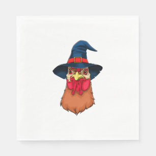 Servilleta De Papel Pollo Bruja Divertido Halloween Horror Espeluznant