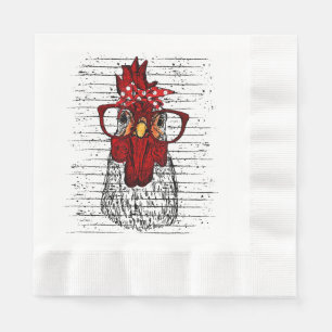 Servilleta De Papel Pollo con pañuelo en la cabeza y gafas lindo