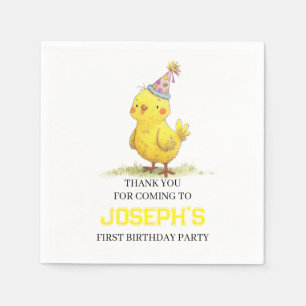 Servilleta De Papel Pollo de cumpleaños de la pequeña granja de pollo