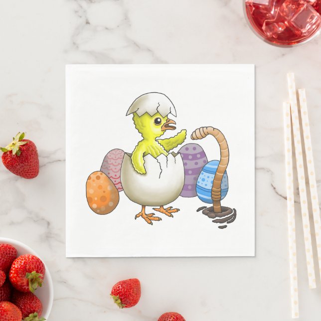Servilleta De Papel Pollo de Pascua con sombrero (In situ)