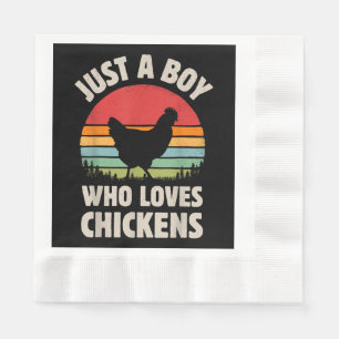 Servilleta De Papel Pollo, sólo un chico que ama a los animales de gra