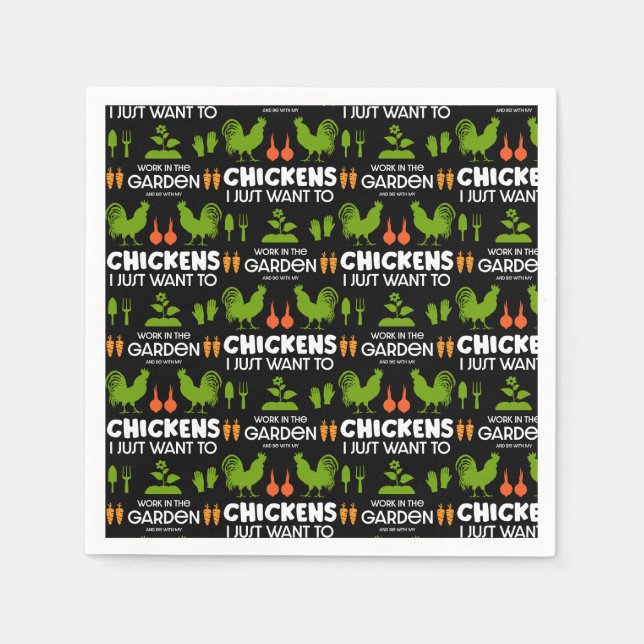 Servilleta De Papel Pollos Y Jardinería (Anverso)