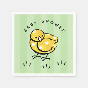 Servilleta De Papel Polluelo amarillo neutral de Baby Shower del