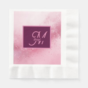 Servilleta De Papel Polvo de chispa de mármol abstracto femenino rosa 