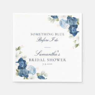 Servilleta De Papel Polvo Floral Azul Polvoriento Antes de la Ducha Nu