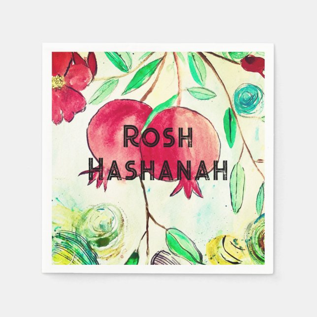 Servilleta De Papel Pomegranate Rosh Hashanah Fruit Shana Tova (Anverso)