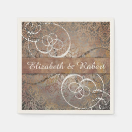 Servilleta De Papel Pompei Damask Elegante Boda Toscana Antiguo