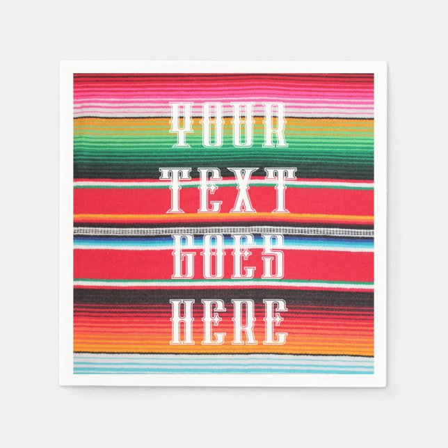 Servilleta De Papel Poncho blanket cinco de mayo, texto personalizado (Anverso)