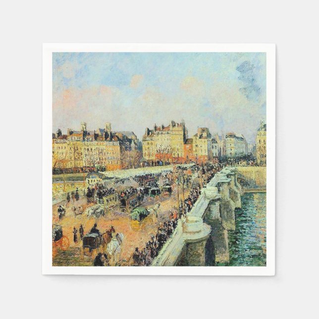 Servilleta De Papel Pont Neuf, Tarde, Sunlight Camille Pissarro (Anverso)