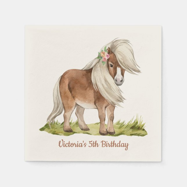 Servilleta De Papel Pony Farm Animals Barnyard cumpleaños Napkins (Anverso)