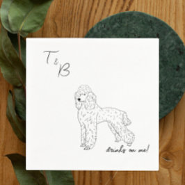 Servilleta De Papel Poodle Dog Boda Cocktail Napkins