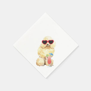 Servilleta De Papel Poodle en miniatura de verano