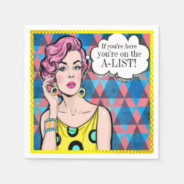 Servilleta De Papel Pop Art A List VIP Cocktail Napkin