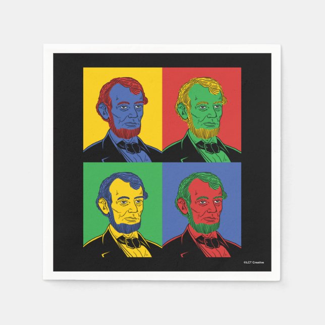 Servilleta De Papel Pop Art Abraham Lincoln (Anverso)