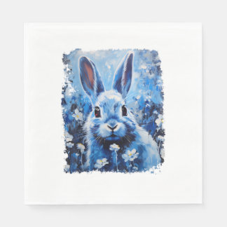 Servilleta De Papel Pop Art Colorous Bunny Rabbit Blue