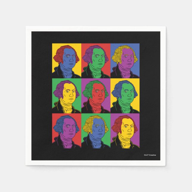 Servilleta De Papel Pop Art George Washington (Anverso)