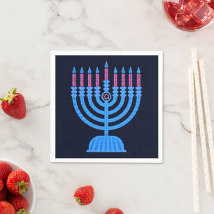 Servilleta De Papel Pop Art Menorah Napkins
