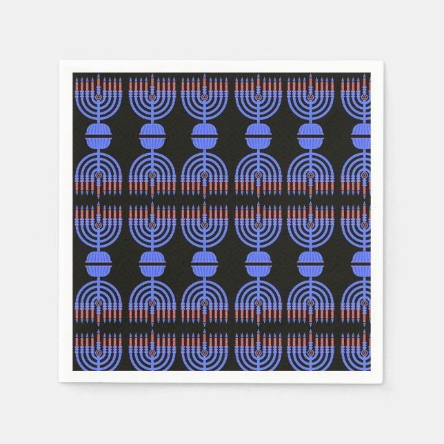 Servilleta De Papel Pop Art Menorah Napkins (Anverso)