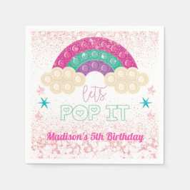 Servilleta De Papel Pop it Birday Rainbow personalizado
