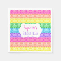 Pop It Birthday Party Napkins, Chica Cumpleaños