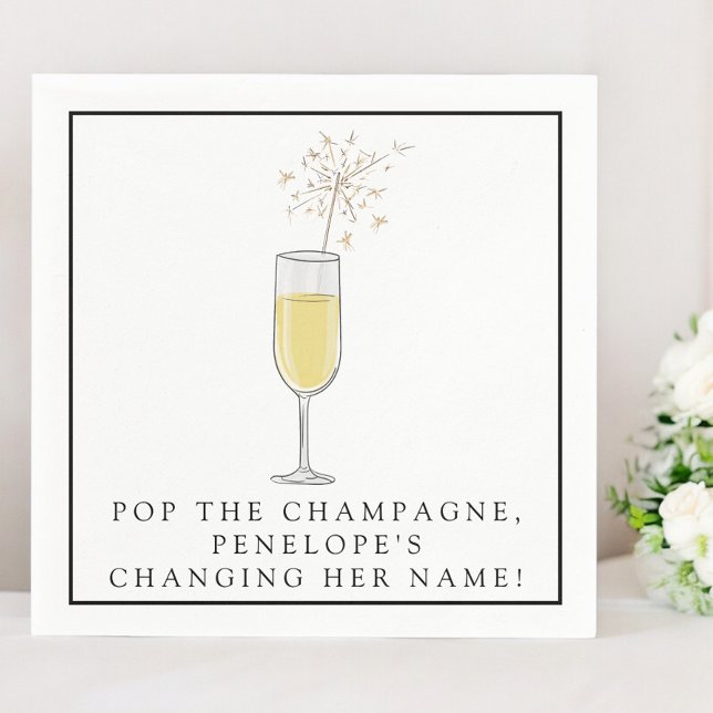 Servilleta De Papel Pop the Champagne Custom Shower & Despedida de Sol (Subido por el creador)