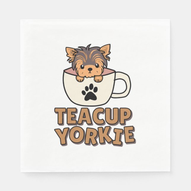 Servilleta De Papel Popa de Teacup Yorkie (Anverso)