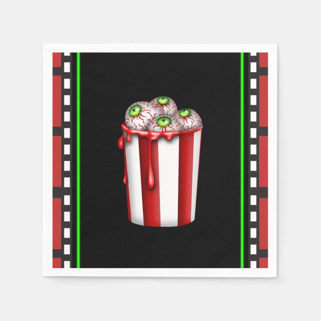 Servilleta De Papel Popcorn Eyeball Halloween Fright Night Party Favor (Anverso)