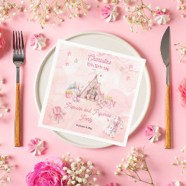 Servilleta De Papel Popcorn rosa y fiesta de cumpleaños de pijamas