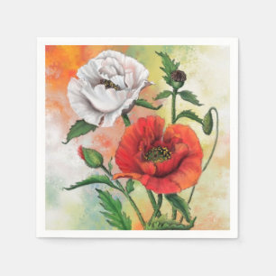 Servilleta De Papel Poppies Napkins Flores de amapola