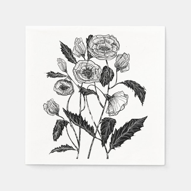 Servilleta De Papel Poppies Napkins - Personalizable (Anverso)