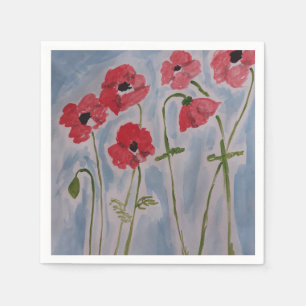 Servilleta De Papel Poppies rojos salvajes