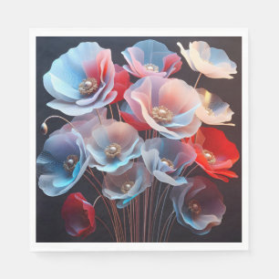 Servilleta De Papel Poppies translúcidos en negro