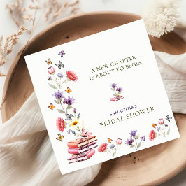 Servilleta De Papel Poppy & Lavender Bridal Shower Napkins