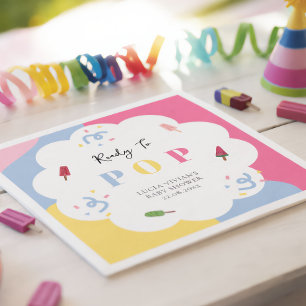 Servilleta De Papel Popsicle Colorido Listo para Reventar Shower de Be