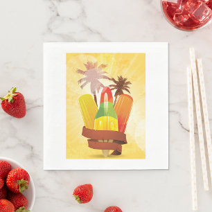 Servilleta De Papel Popsicle de Verano Tropical y Palmeras