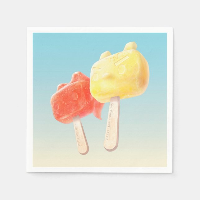 Servilleta De Papel Popsicles de caracteres (Anverso)