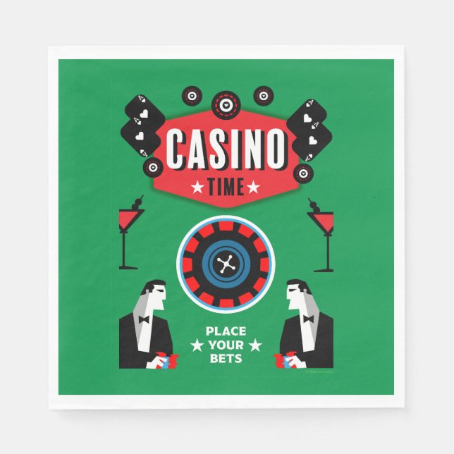 Servilleta De Papel Póquer de Ruleta de Juego de Casino  (Anverso)