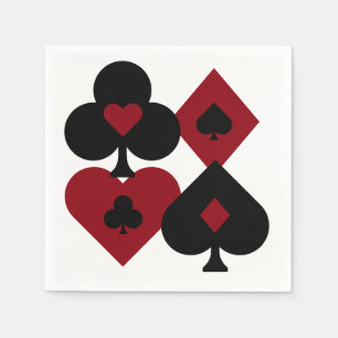 Servilleta De Papel Póquer rojo y negro de juego