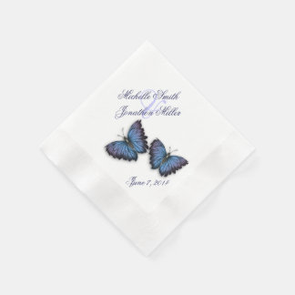 Servilleta De Papel Por amor y morado y mariposas azules
